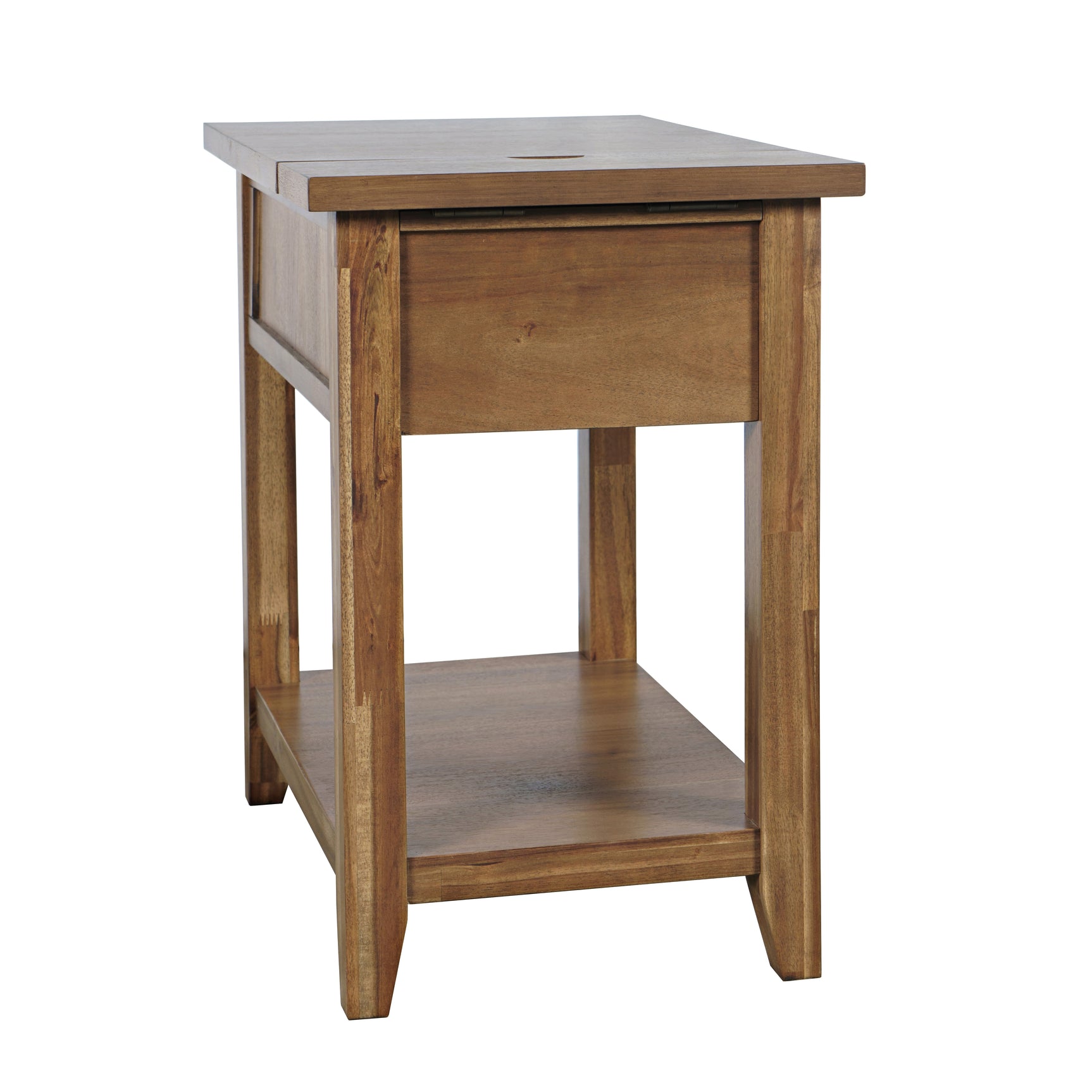 Claremont Light Brown Chairside Table with Power Unit - Ornate Home