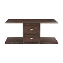 Claremore Brown Cocktail Table with Two Ottomans - Ornate Home