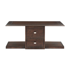 Claremore Brown Cocktail Table with Two Ottomans - Ornate Home