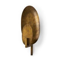 Clarence Gold Metal Hammered Round Wall Sconce - Ornate Home