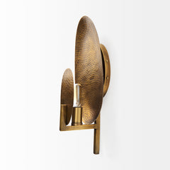 Clarence Gold Metal Hammered Round Wall Sconce - Ornate Home