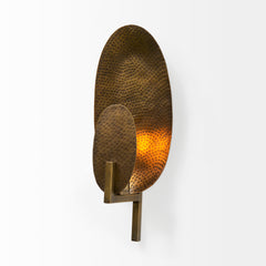 Clarence Gold Metal Hammered Round Wall Sconce - Ornate Home