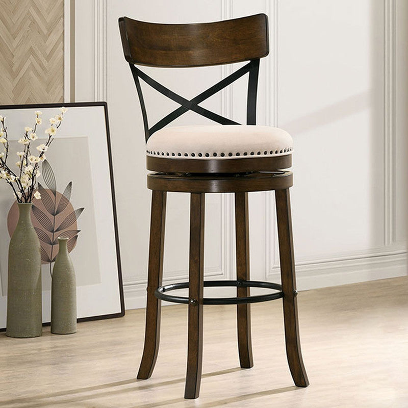 Clarence Oak 29" Swivel Barstool (Set of 2) - Ornate Home