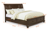 Claribelle Brown King Storage Sleigh Bed - Ornate Home