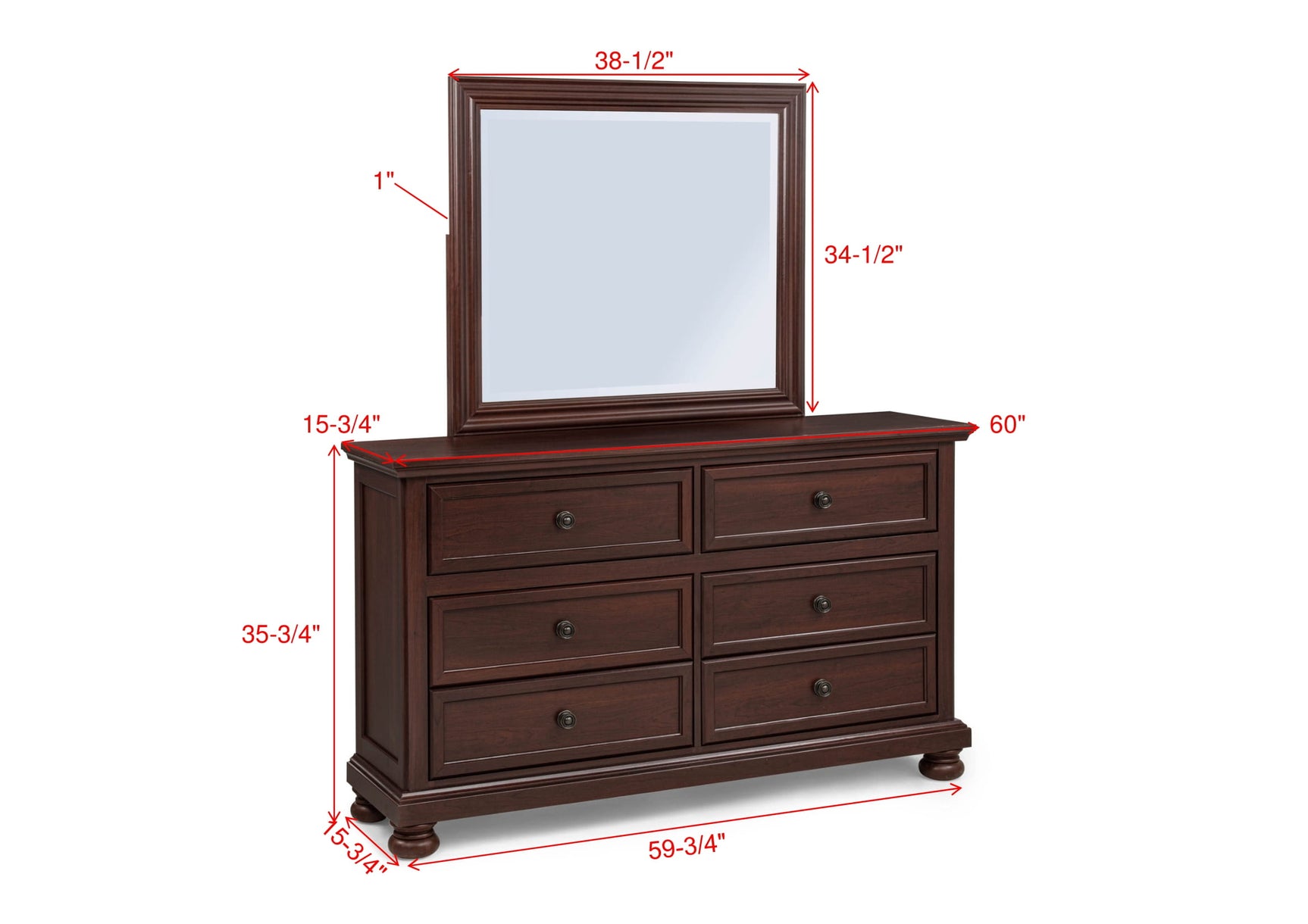 Claribelle Dark Walnut Dresser - Ornate Home
