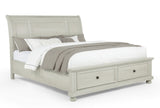 Claribelle White King Sleigh Bed with Storage Footboard - Ornate Home