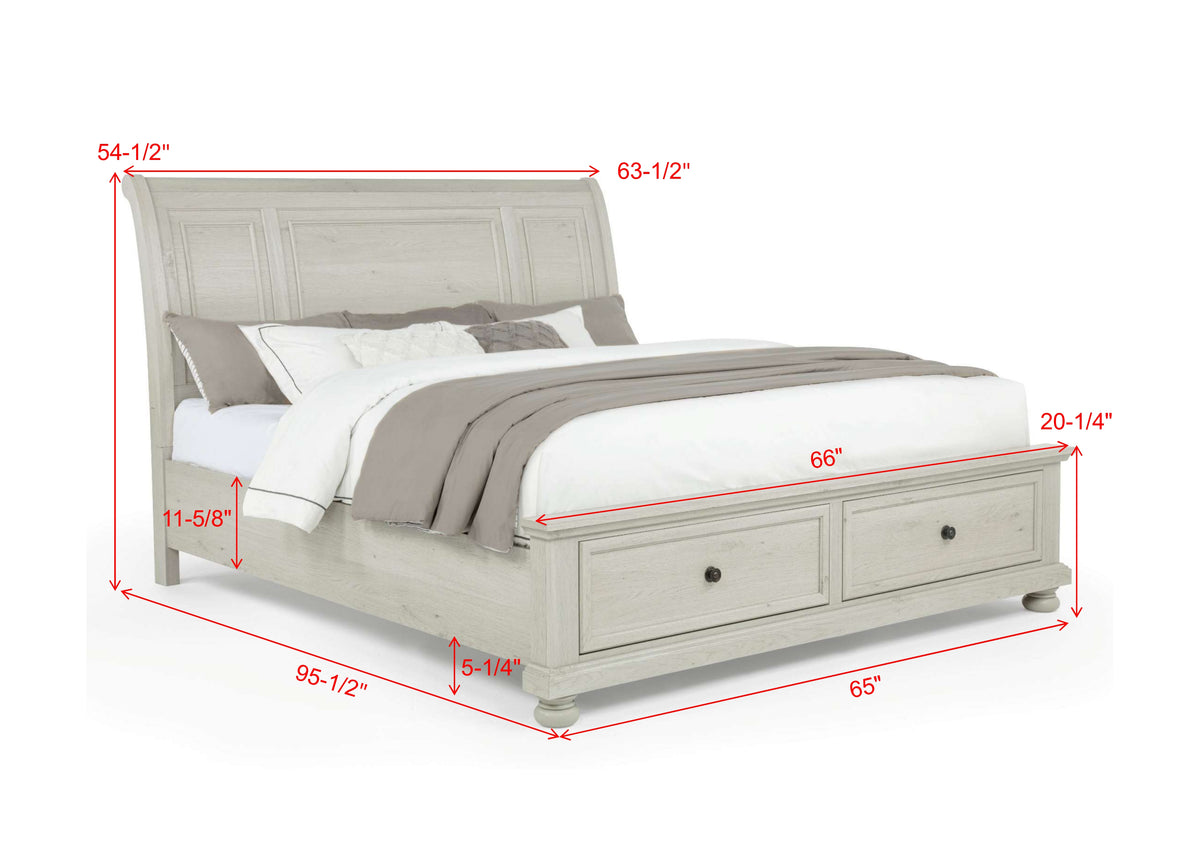 Claribelle White Sleigh Bedroom Set - Ornate Home