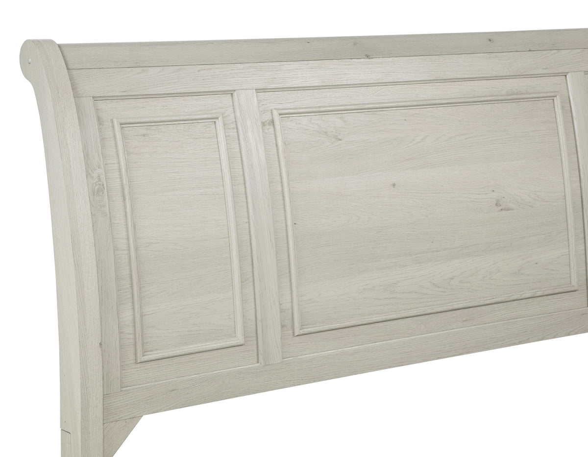 Claribelle White King Sleigh Bed with Storage Footboard - Ornate Home