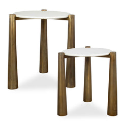 Claridge White Marble Nesting Tables (Set of 2) - Ornate Home
