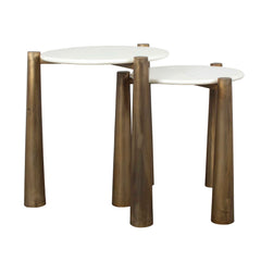 Claridge White Marble Nesting Tables (Set of 2) - Ornate Home