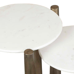 Claridge White Marble Nesting Tables (Set of 2) - Ornate Home