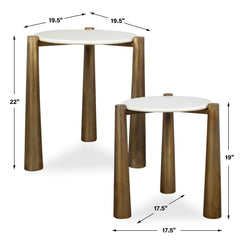 Claridge White Marble Nesting Tables (Set of 2) - Ornate Home