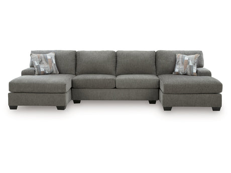 Clarington Greystone 3-Piece Sectional with Double Chaise - Ornate Home