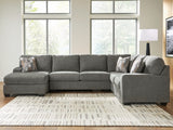 Clarington Greystone 3-Piece Sectional with Left Chaise - Ornate Home