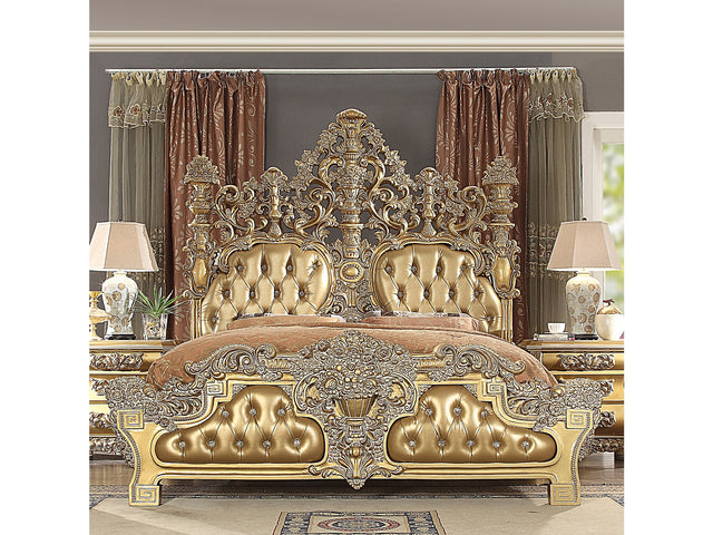 Clarissa Bright Gold California King Bed  / HD-8016 - Ornate Home
