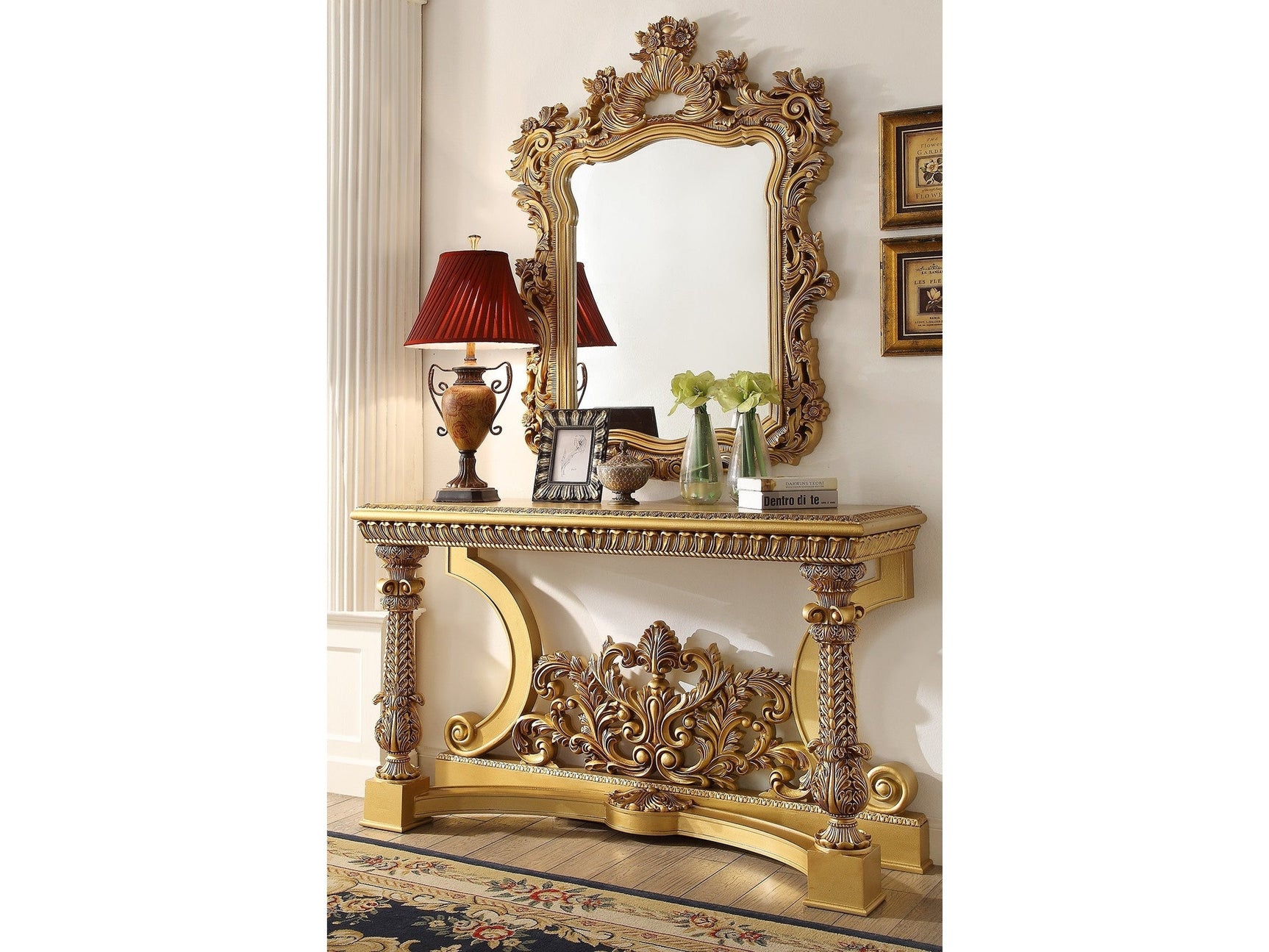 Clarissa Bright Gold Console Table  / HD-8016 - Ornate Home