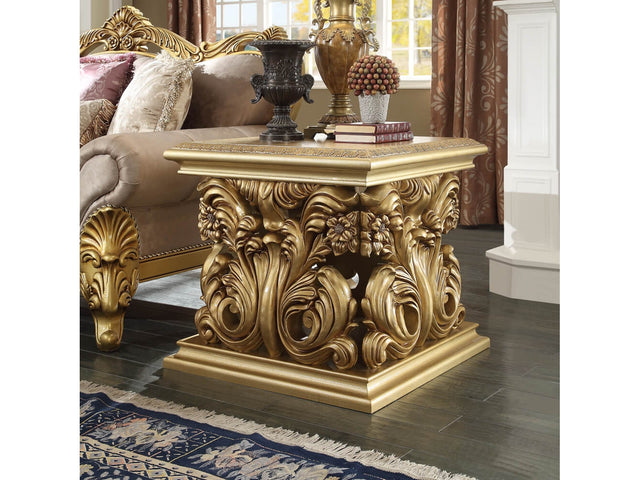 Clarissa Bright Gold End Table  / HD-8016 - Ornate Home