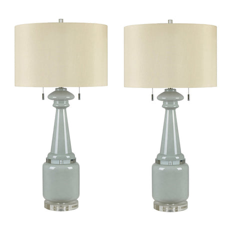 Clarissa Clear/Grey Table Lamp (Set of 2) - Ornate Home