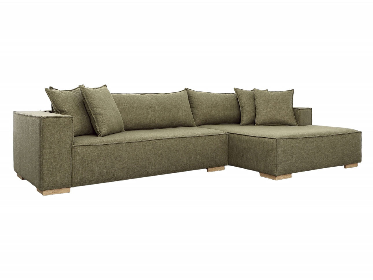 Clarisse Olive Green Right Side Chaise Sectional - Ornate Home