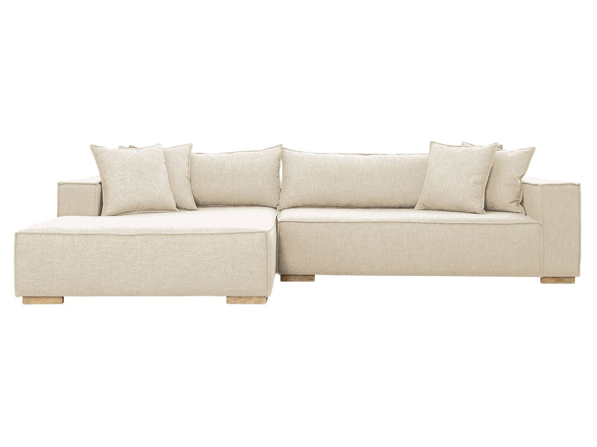 Clarisse Chaise Sectional — Cream Right or Left Chaise — Premium Decor SD