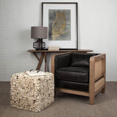 Clark Bronze/Beige Barrel Metal Base Linen Shade Table Lamp - Ornate Home