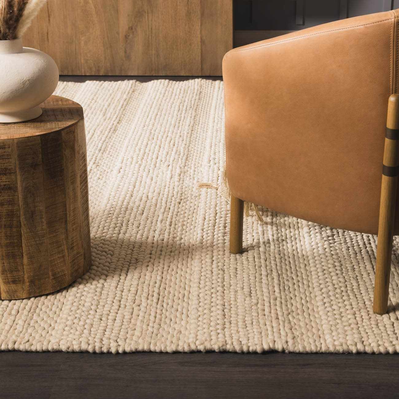 Clarke Beige Textured Wool Rug - Ornate Home