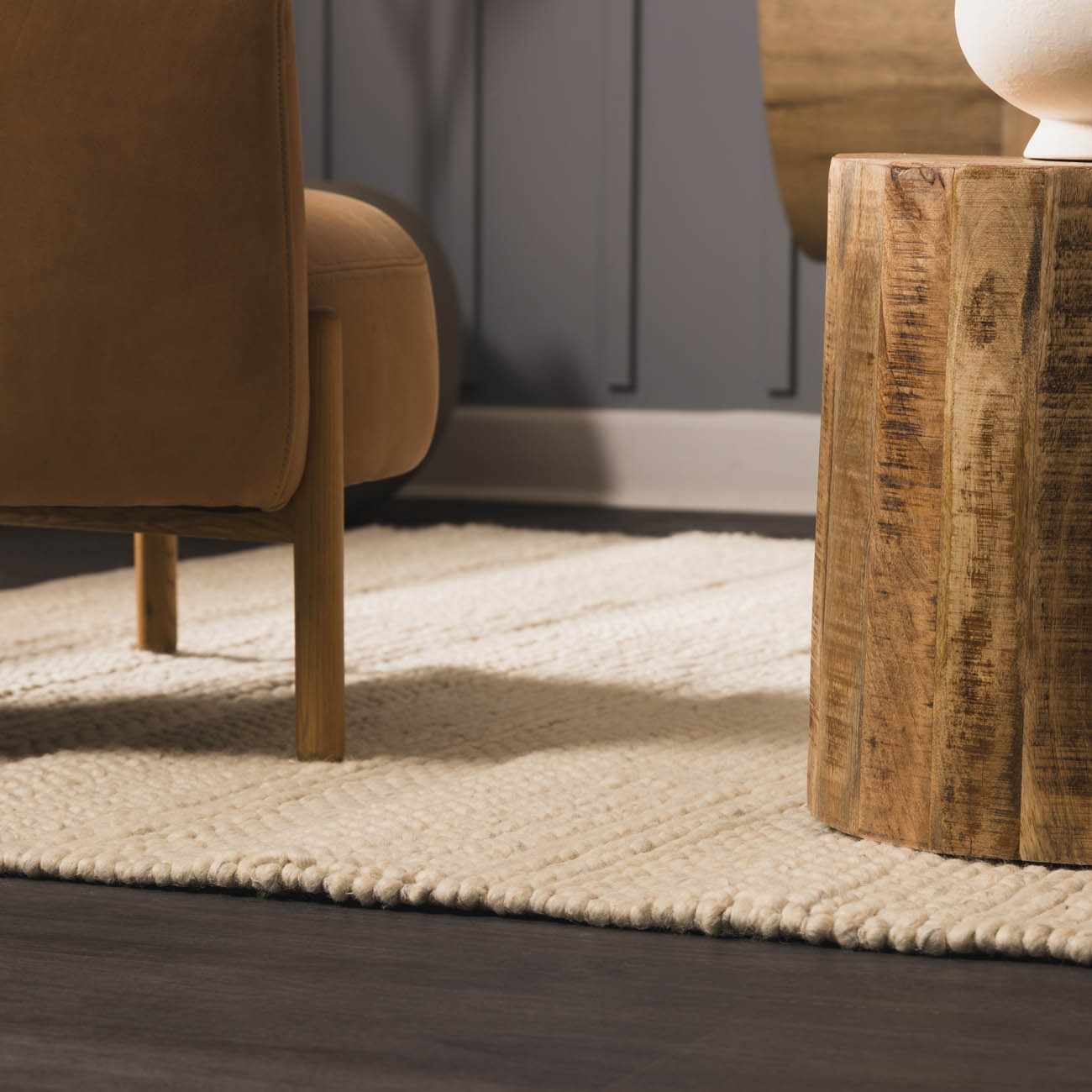 Clarke Beige Textured Wool Rug - Ornate Home