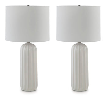 Clarkland White Table Lamp (Set of 2) (Online Special Price) - Ornate Home
