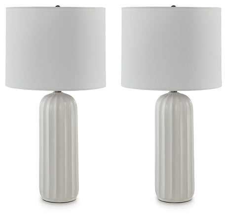 Clarkland White Table Lamp (Set of 2) - Ornate Home