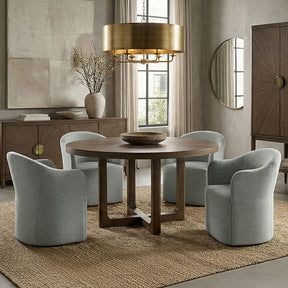 Clarksburg Walnut 5 Pc. Round Dining Table Set - Ornate Home