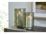 Clarkton Green Candle Holder Set (Set of 2) (Online Special Price) - Ornate Home
