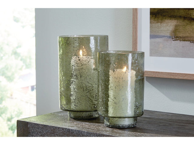 Clarkton Green Candle Holder Set (Set of 2) (Online Special Price) - Ornate Home