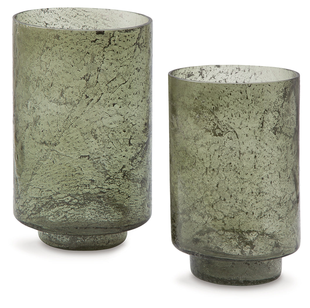 Clarkton Green Candle Holder Set (Set of 2) (Online Special Price) - Ornate Home