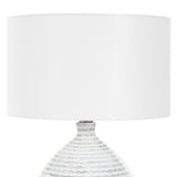 Clary Gray/White Horizontally Striped Table Lamp - Ornate Home