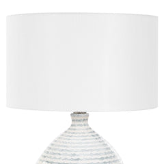 Clary Gray/White Horizontally Striped Table Lamp - Ornate Home