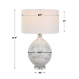 Clary Gray/White Horizontally Striped Table Lamp - Ornate Home