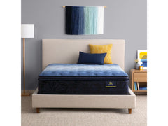 Classic Brecon 14.5" Off-White/Multicolor Innerspring Queen Plush Pillow Top Mattress - Ornate Home