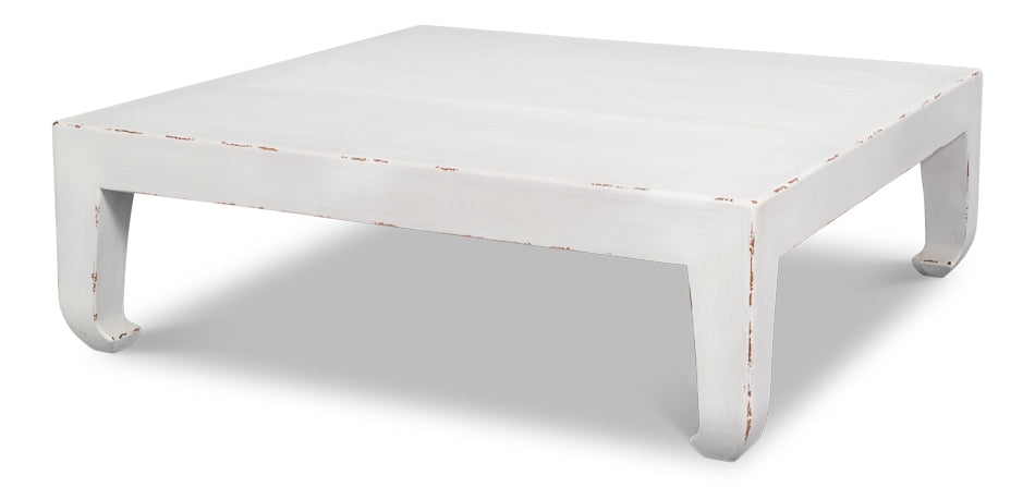 Classic Chinese Antique White Cocktail Table - Ornate Home