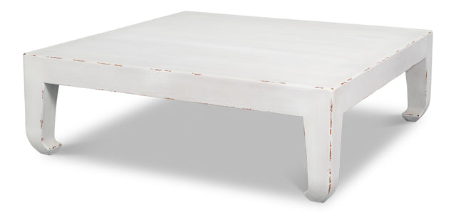 Classic Chinese Antique White Cocktail Table - Ornate Home