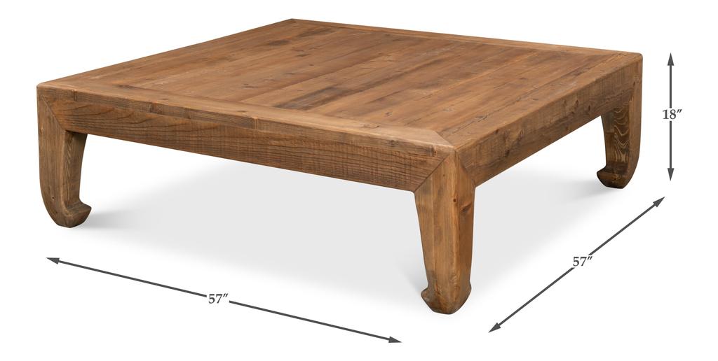 Classic Chinese Tan Coffee Table - Ornate Home