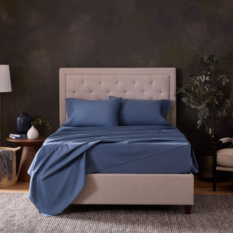 Classic Cotton Marine Cal King Sheet Set - Ornate Home