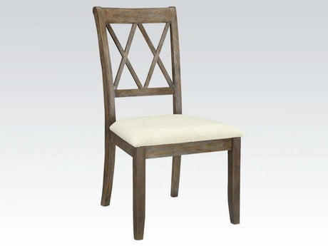 Claudia Beige & Salvage Brown Side Chair (Set of 2) - Ornate Home