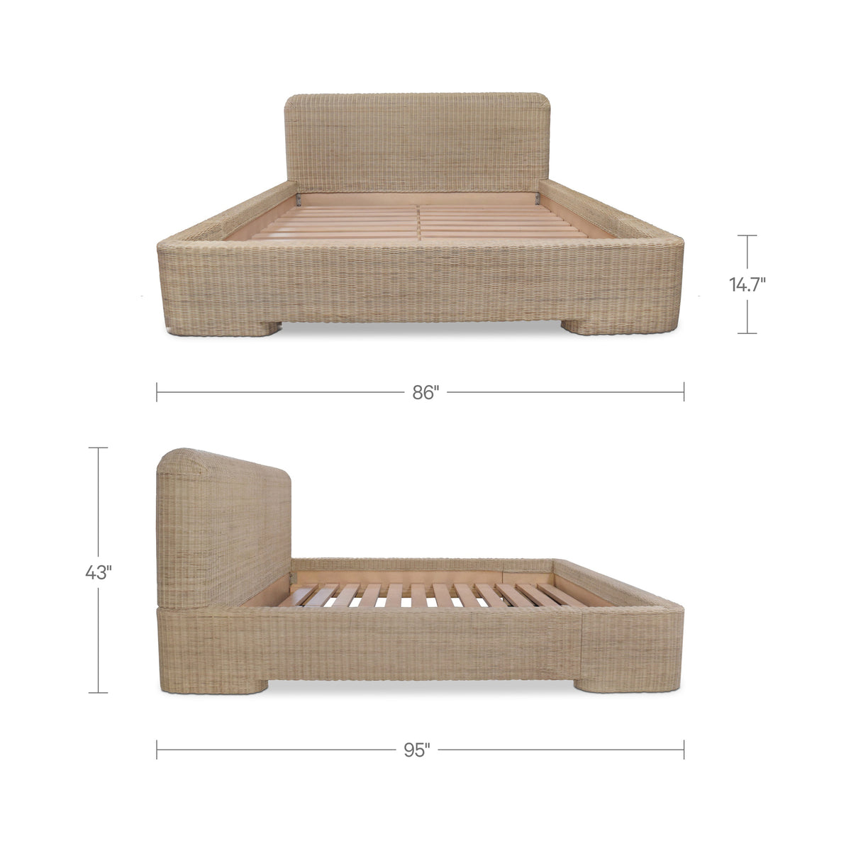 Claudia Natural Bed King - Ornate Home