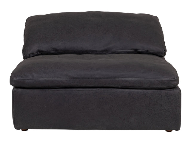 Clay Black Leather Slipper Chair - Ornate Home