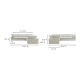 Clay Coastside Sand Classic L Shaped Modular Sectional - Ornate Home