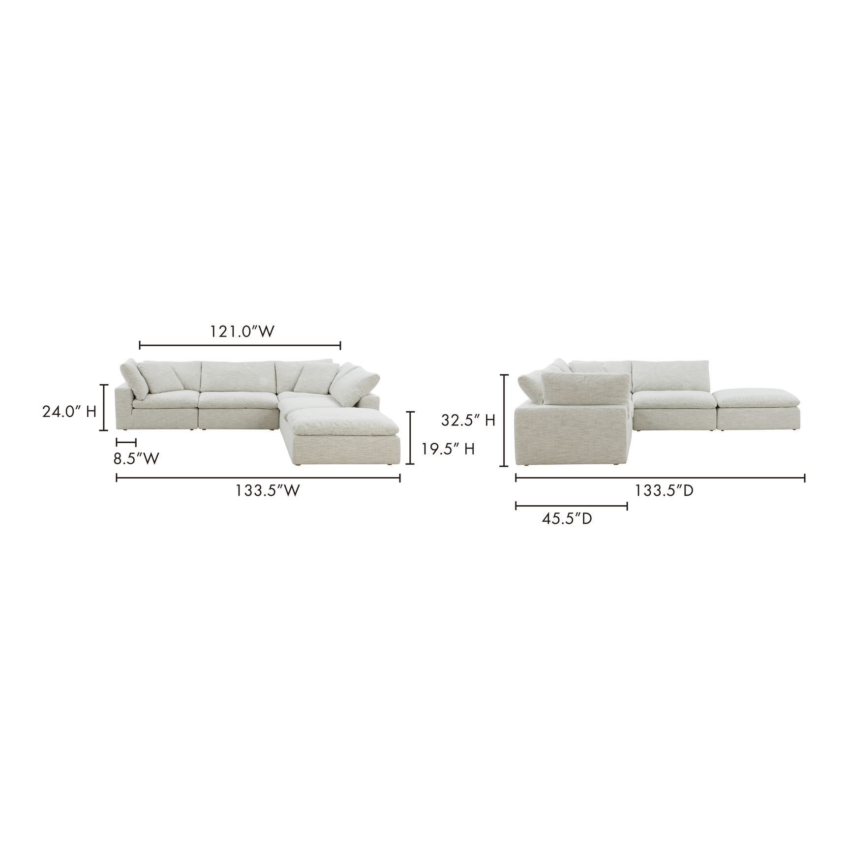 Clay Coastside Sand Dream Modular Sectional - Ornate Home