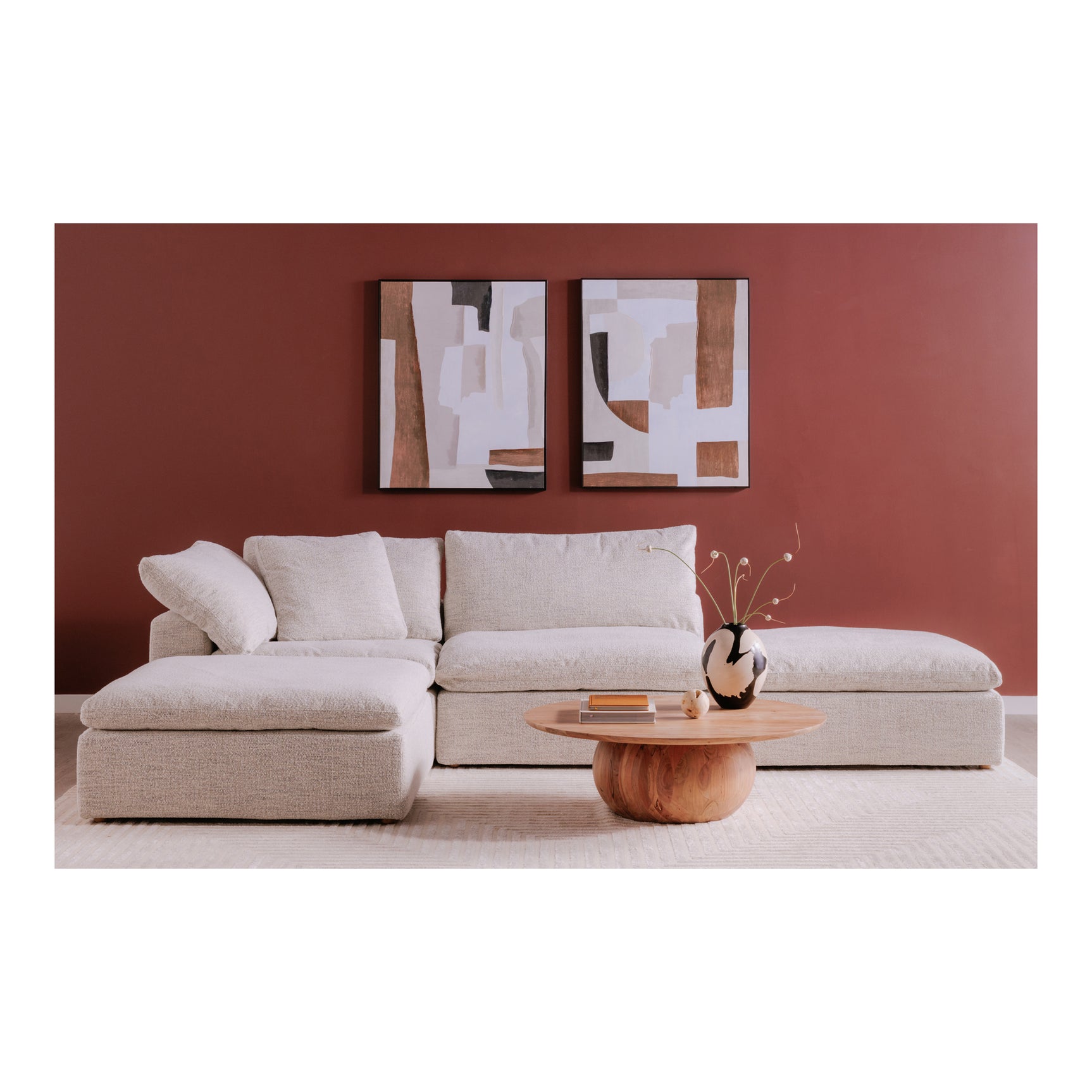 Clay Coastside Sand Ottoman - Ornate Home