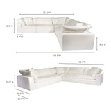 Clay Cream White Classic L Shaped Modular Sectional - Ornate Home
