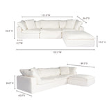 Clay Cream White Lounge Modular Sectional - Ornate Home