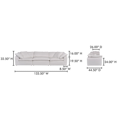 Clay Cream White Modular Sofa - Ornate Home